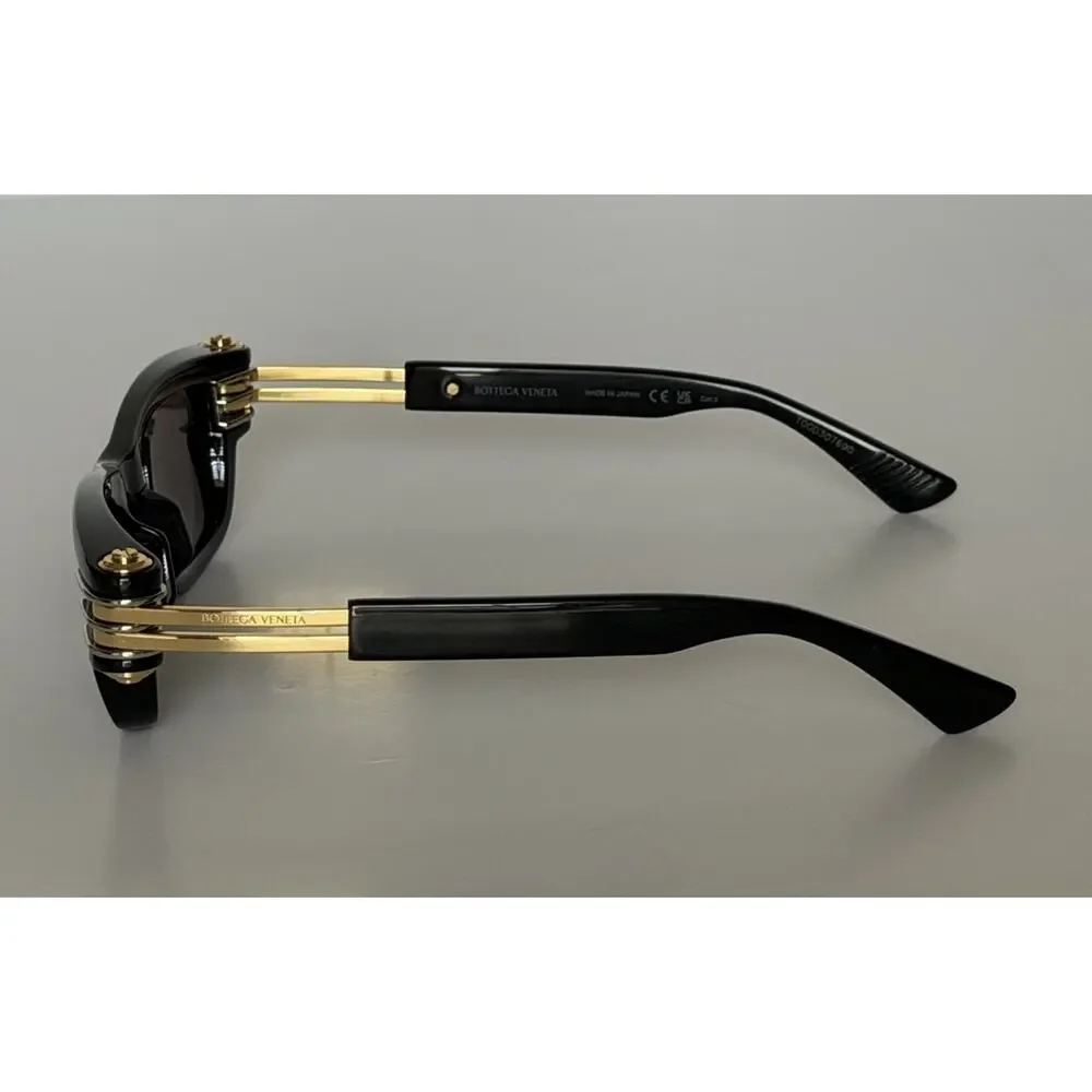 Bottega Veneta Unisex Bolt Squared Sunglasses Black BV1308S Made in Japan NIB